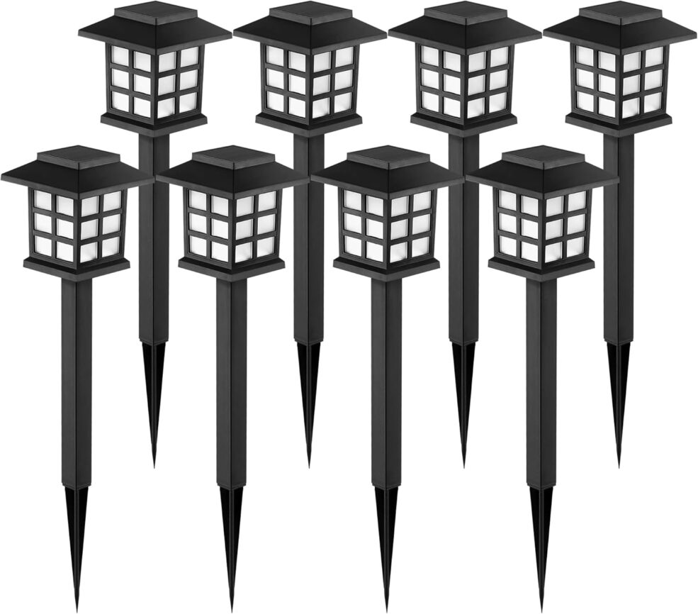 GIGALUMI Solar Outdoor Lights,12 Pack LED Solar Lights Outdoor Waterproof, Solar Walkway Lights Maintain 10 Hours of Lighting for Your Garden, Landscape, Path, Yard, Patio, Driveway