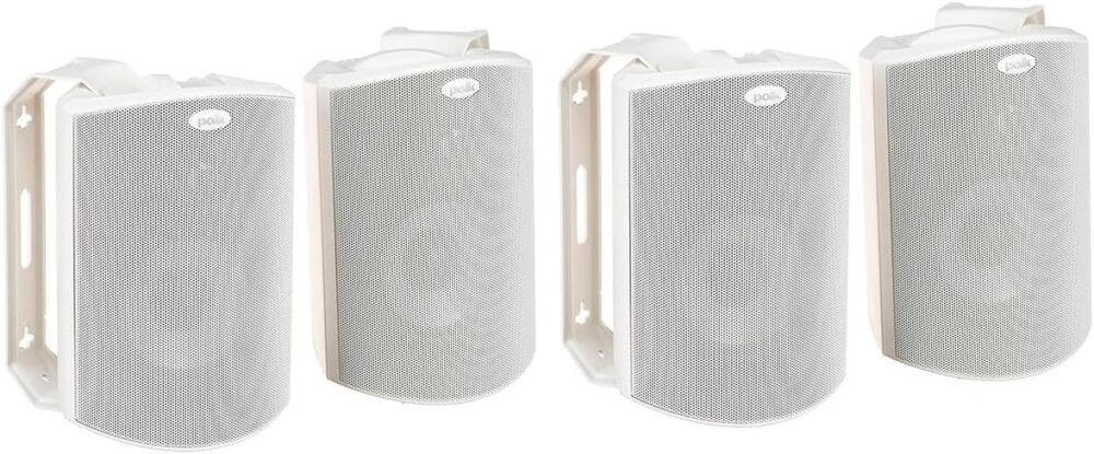 Polk Audio Atrium 4 All-Weather Outdoor Loudspeaker, 75Hz-25kHz, 2 Pairs, White