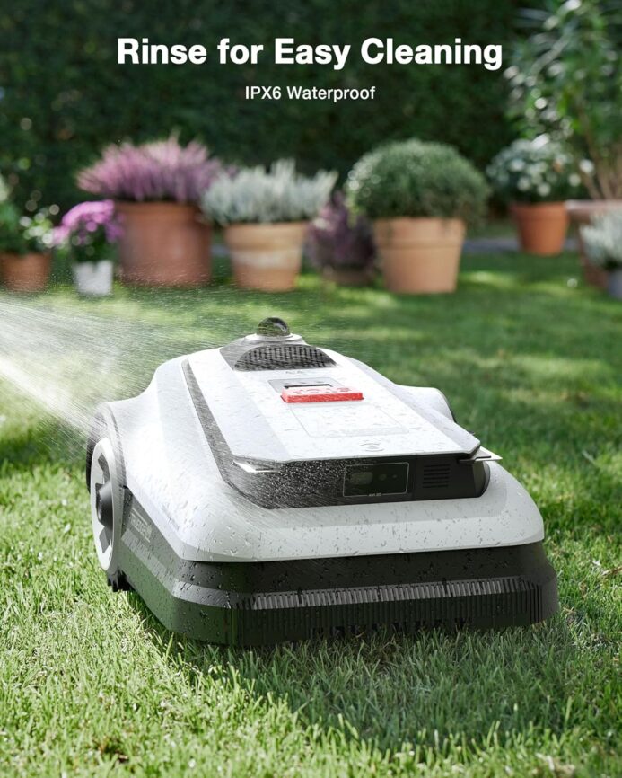 ECOVACS Goat O1000 RTK Robot Lawn Mower, Perimeter Wire Free Vision Robotic Lawnmower for 1/4 Acres Lawn, Automated Mapping, APP Control, 3D Obstacle Avoidance, Zero-Edge Cutting