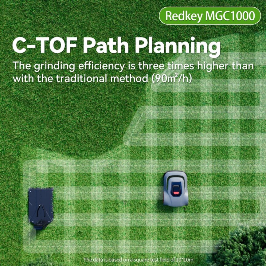 MGC500 Robot Lawn Mower with 393ft Boundary Wires for 0.12 Acre (1/8 Acre), 45% Slope, 70Mins Runtime, Auto Recharge, Automatic Robotic Lawn Mower w/Precise Location  Breakpoint Detection