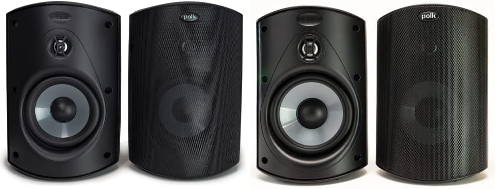 Polk Audio Atrium 6 Outdoor All-Weather Speakers with Bass Reflex Enclosure (Pair, Black) Atrium 4 Outdoor Speakers with Powerful Bass (Pair, Black)
