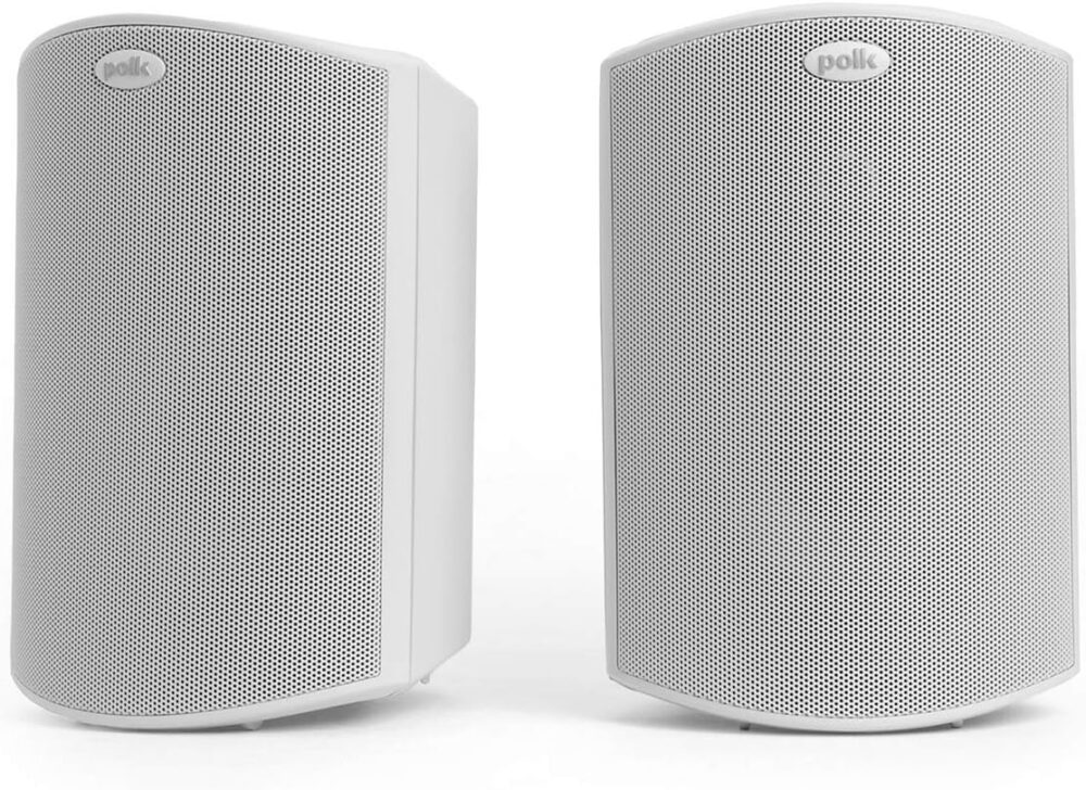 Polk Audio Atrium8 Sound Tabletop Speakers, White  Polk Audio Atrium 4 Wall Mount Speakers, White