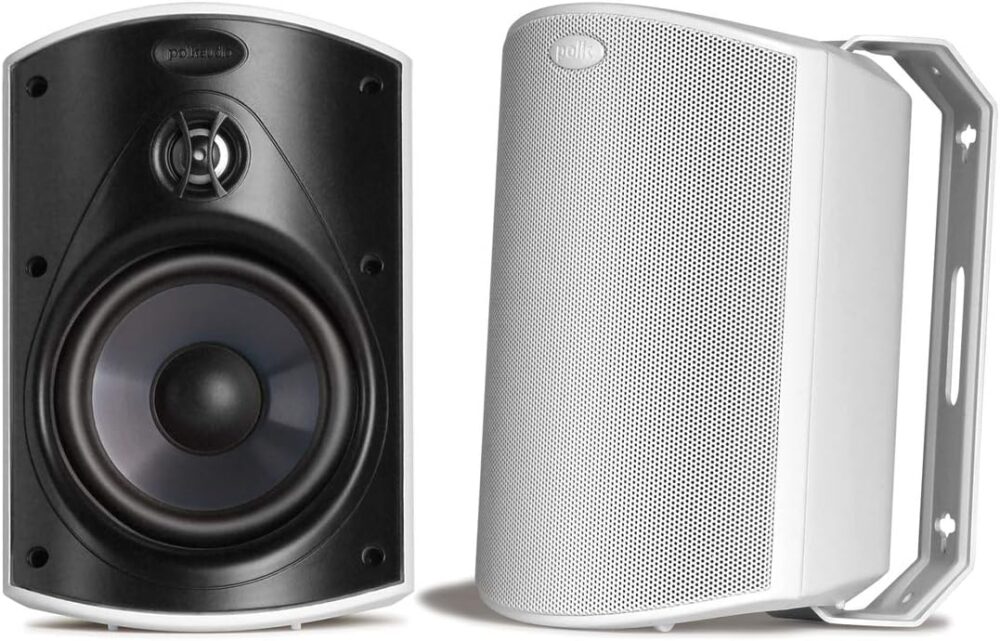 Polk Audio Atrium8 Sound Tabletop Speakers, White  Polk Audio Atrium 4 Wall Mount Speakers, White
