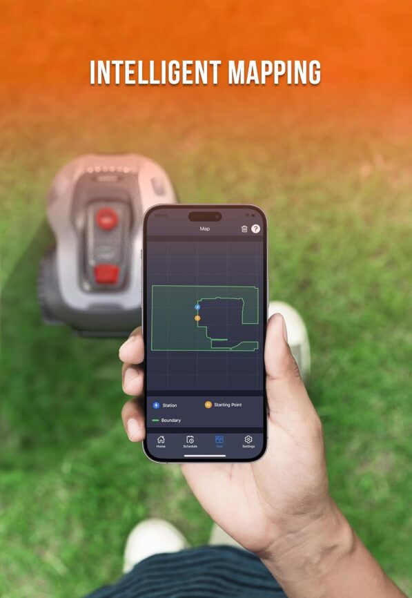 Sunseeker L22 Plus Robotic Lawn Mower 0.6 Acre/ 26,000 Sq.Ft, with Mapping Function and App Control, Only 52 db,Rain Sensor  Boundary Wire, Battery  Charger Included, Black  White…