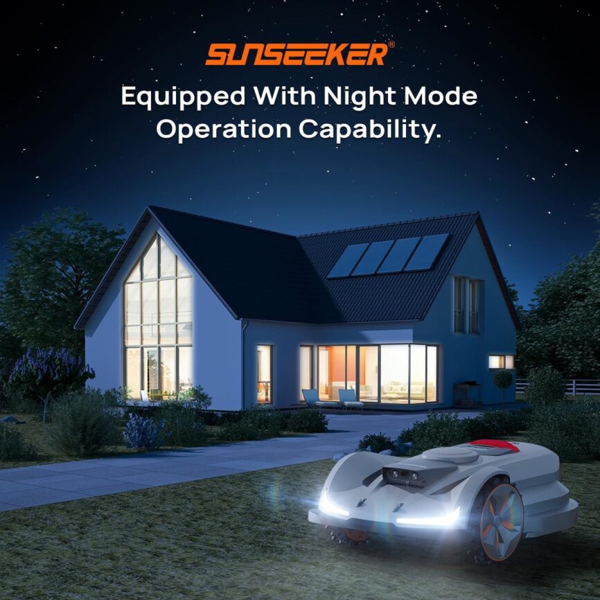 SUNSEEKER X7 Wireless Robot Lawn Mower 0.75 Acre/ 32,000Sq. Ft, with Smart APP Control, Vision AI System  RTK, Path Planning, Adaptive Floating Cut Height up to 4, for Medium to Large Yards