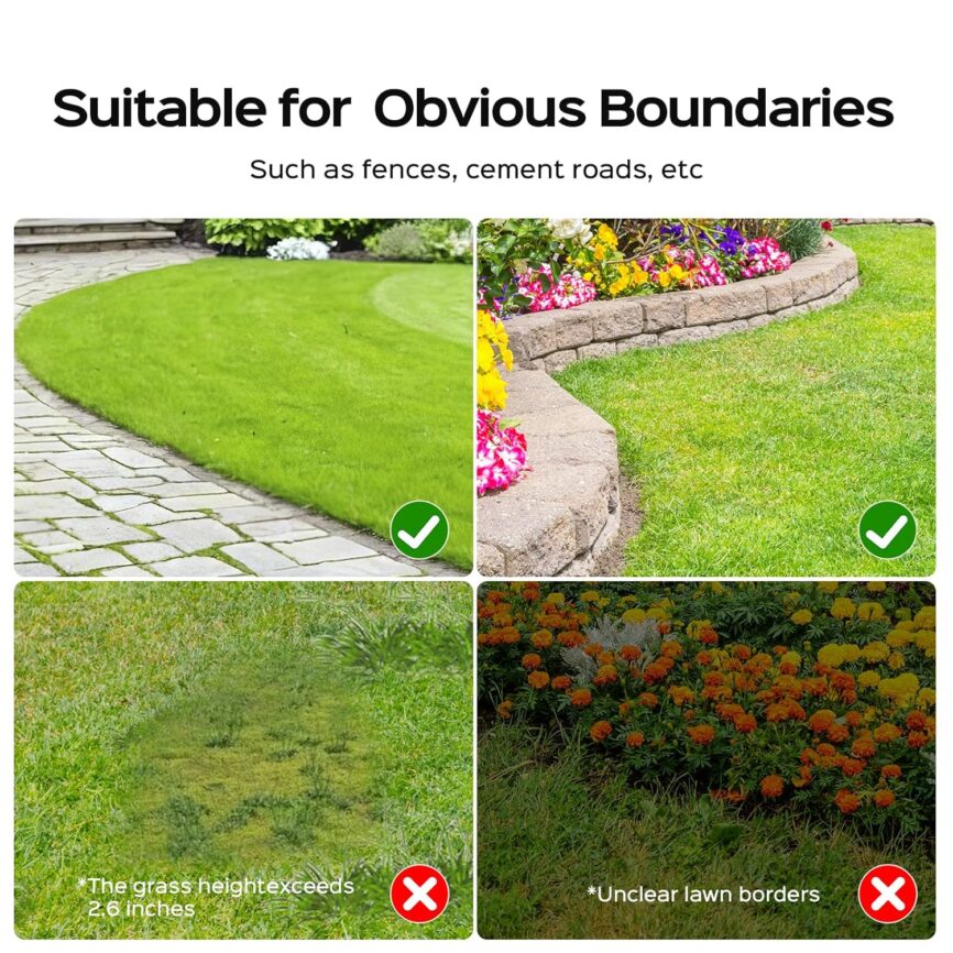 2025 New V100 Robotic Lawn Mower – Visual Navigation, Smart Obstacle Avoidance, Rain Sensor, Spot Spiral Cutting, Adjustable Cutting Height, Low Noise – Ideal for Small Lawns