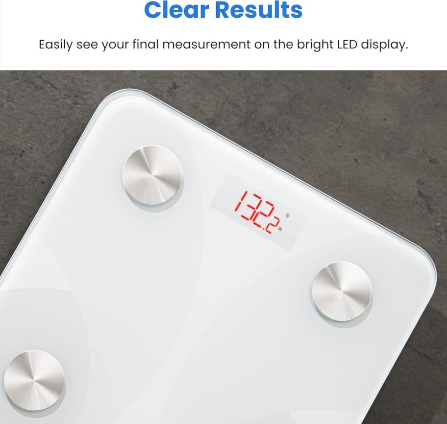 Etekcity Smart Scale for Body Weight, Bathroom Digital Weighing Scale with BMI, Body Fat, Muscle Mass, Accurate Bluetooth Home User Health Equipment Sync Apps