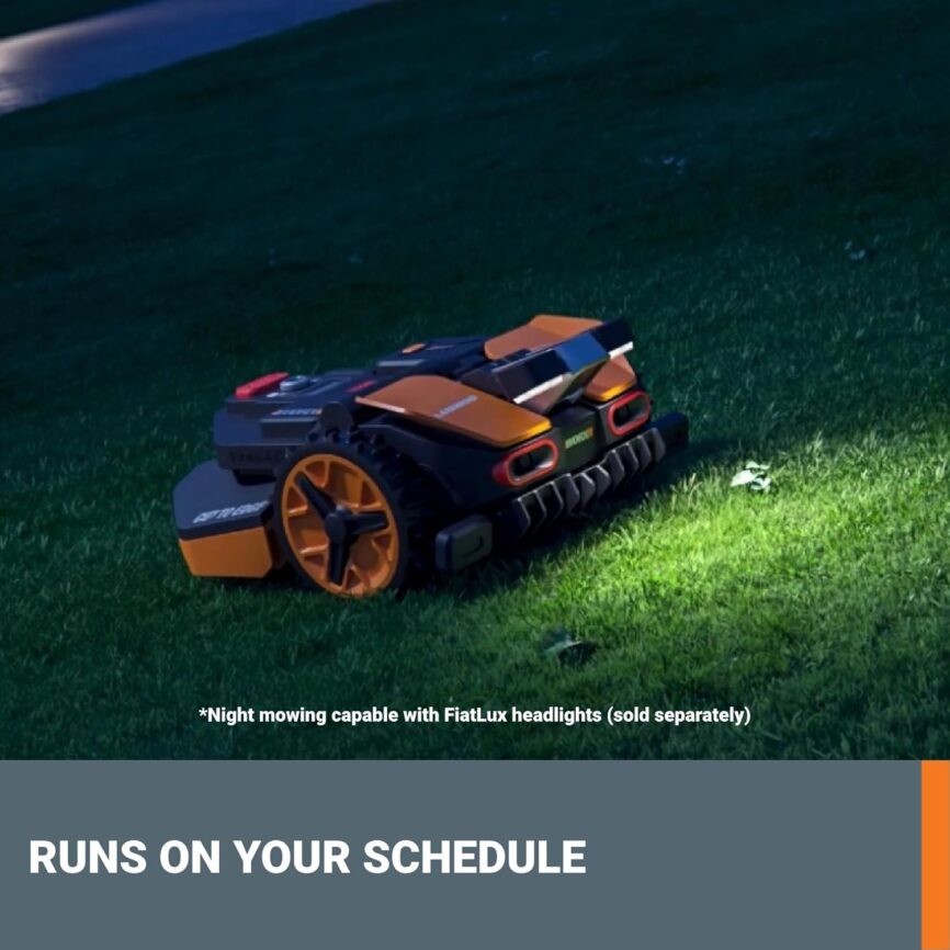 WORX Landroid Vision Robotic Lawn Mower, Wire Free Robot Mower with Active Obstacle Avoidance, WiFi  Bluetooth Connection, APP Control, 1/4 Acre, WR210