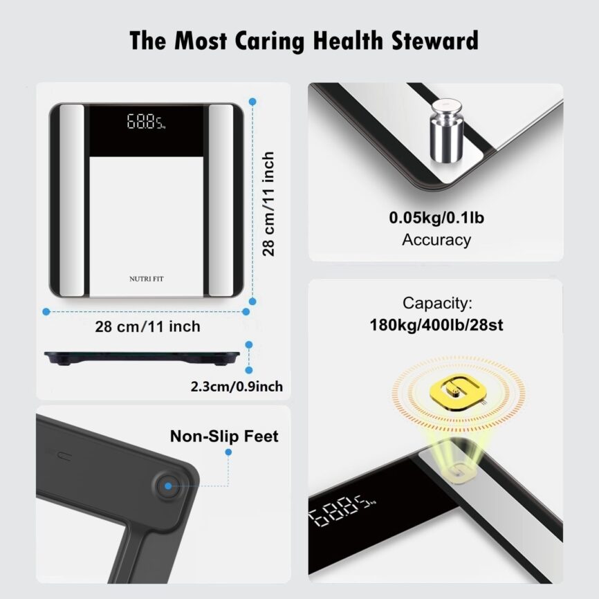 Digital Bathroom Scale for Body Weight, Precision Weighing Scale for Weight Loss, High Accuracy Measurements, 330 Pounds, Step on Technology