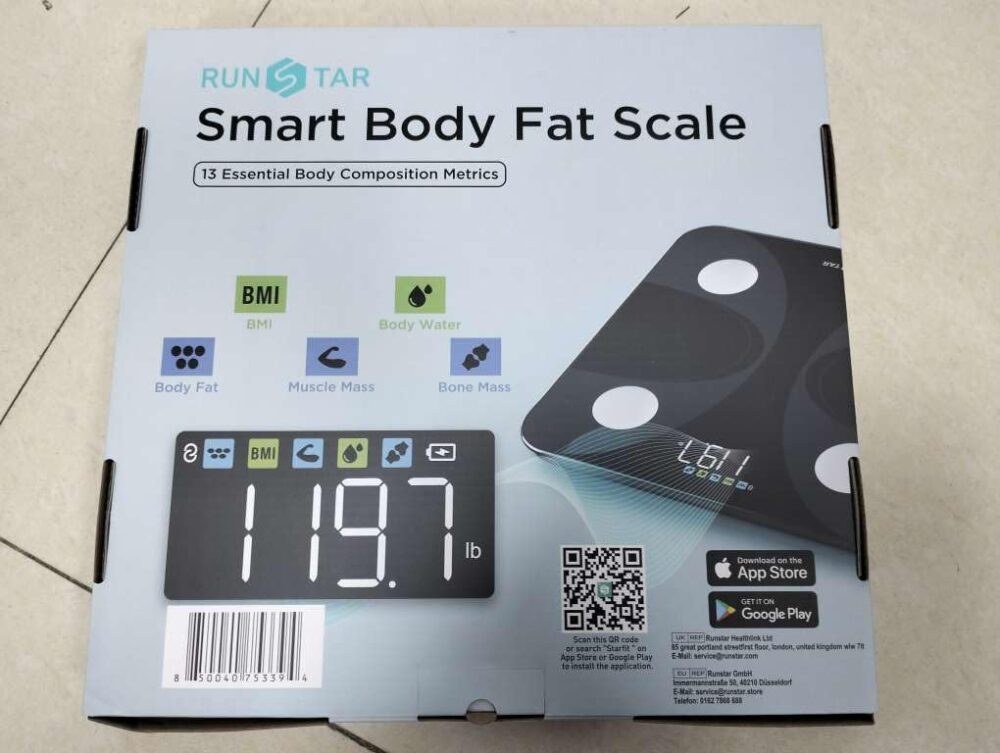 Scale for Body Weight and Fat Percentage, RunSTAR Digital Accurate Bathroom Smart Scale with Large Display, FSAHSA Eligible 13 Body Composition Analyzer Sync App