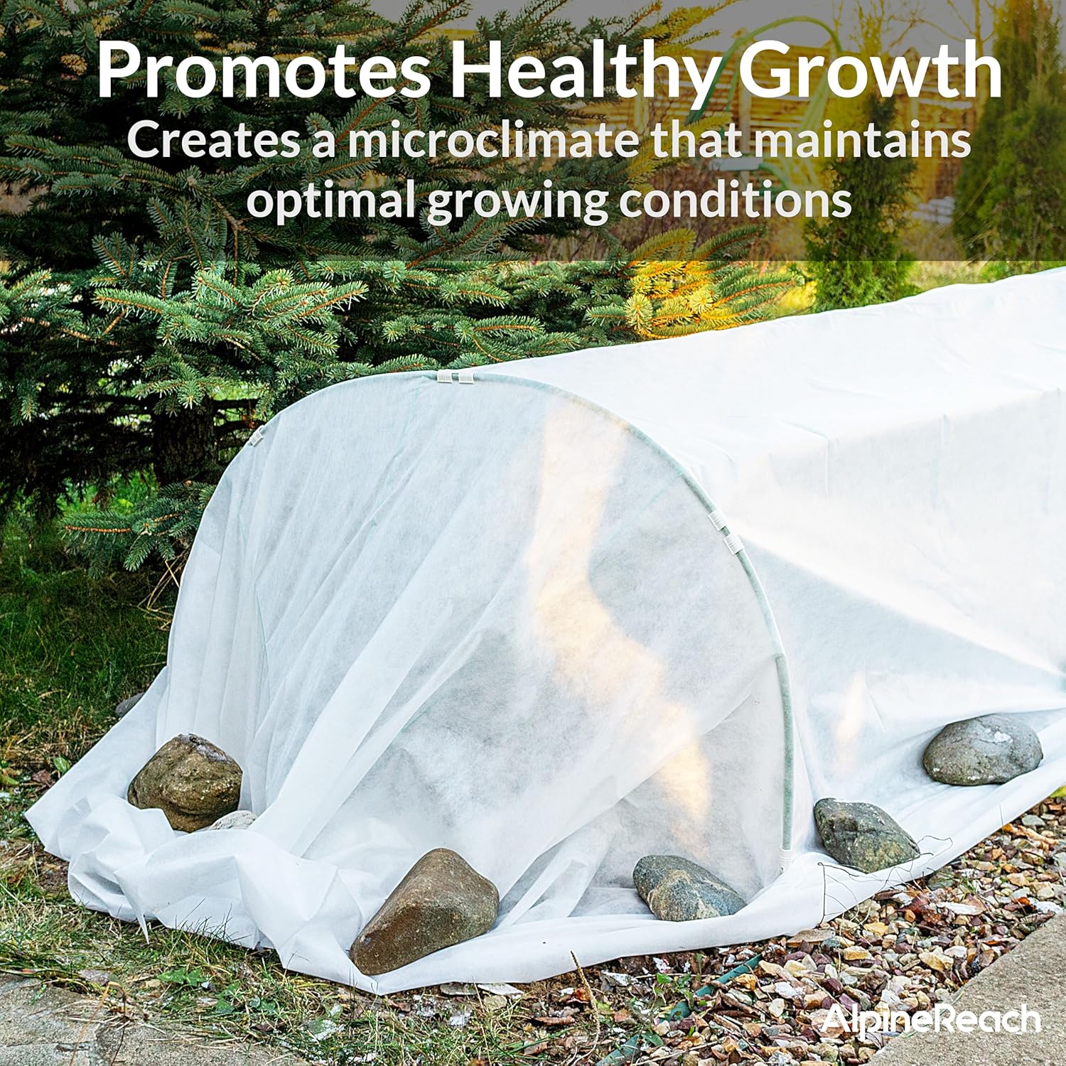 AlpineReach Plant Covers Frost  Sun Protection 10 x 30 ft - Thick 1.2 oz/yd² Freeze Blanket to Low 28 °F Temperatures Floating Row, Garden Fabric Material, Protect in Winter Cold, Gardening Down