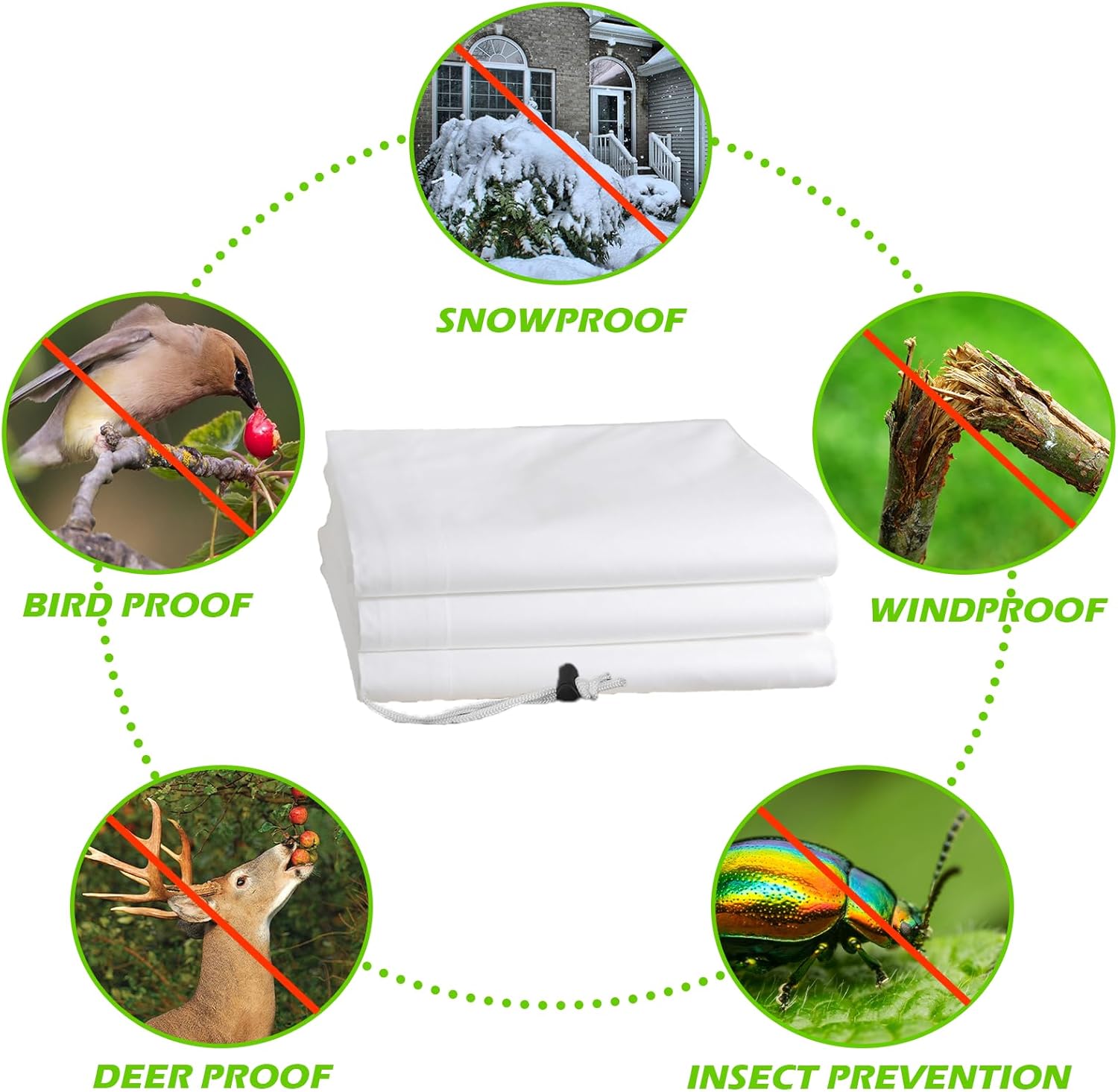 Plant Covers Frost Protection Bag Large Size Winter Drawstring Plant Covers Winter Reusable Plants Jacket for Fruit Tree Shrub Potted Plants (3 Pack 23.6x31.49)