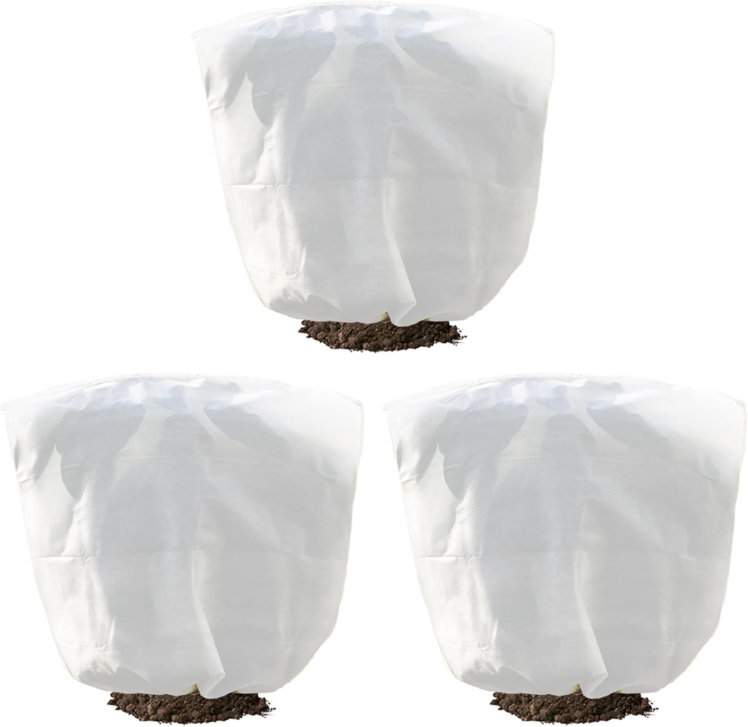 Plant Covers Frost Protection Bag Large Size Winter Drawstring Plant Covers Winter Reusable Plants Jacket for Fruit Tree Shrub Potted Plants (3 Pack 23.6x31.49)