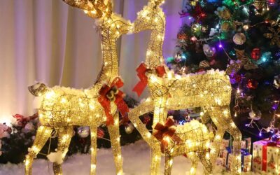 HOYECHI Lighted Christmas Decoration Deer 3-Piece Set