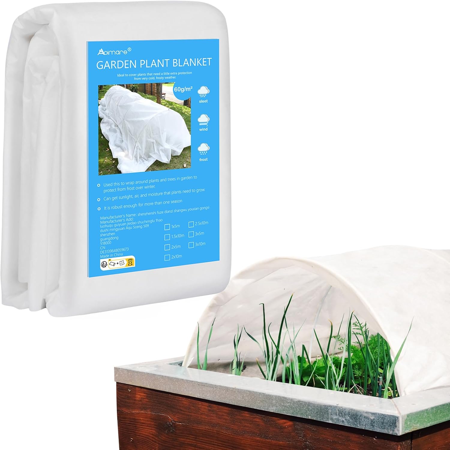 Abimars Thicker Plant Covers Freeze Protection 1.77 oz/yd², 10ft x 33ft Reusable Floating Row Cover for Garden, Frost Cloth Plant Freeze Protection, Plant Blanket for Outdoor Plants Abimars Thicker Plant Covers Freeze Protection 1.77 oz/yd², 10ft x 33ft Reusable Floating Row Cover for Garden, Frost Cloth Plant Freeze Protection, Plant Blanket for Outdoor Plants