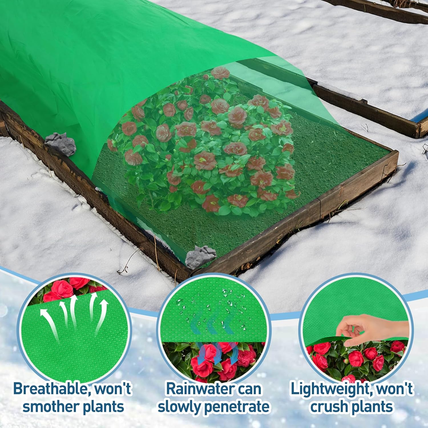 Alphatool 2.0oz/yd² Plant Covers Freeze Protection - 10 x 20 ft Easy of Use Green Winter Plant Frost Blanket Shield for Raised Beds, Reusable Garden Fabric Cloth Floating Row Cover for Outdoor Plants Alphatool 2.0oz/yd² Plant Covers Freeze Protection - 10 x 20 ft Easy of Use Green Winter Plant Frost Blanket Shield for Raised Beds, Reusable Garden Fabric Cloth Floating Row Cover for Outdoor Plants