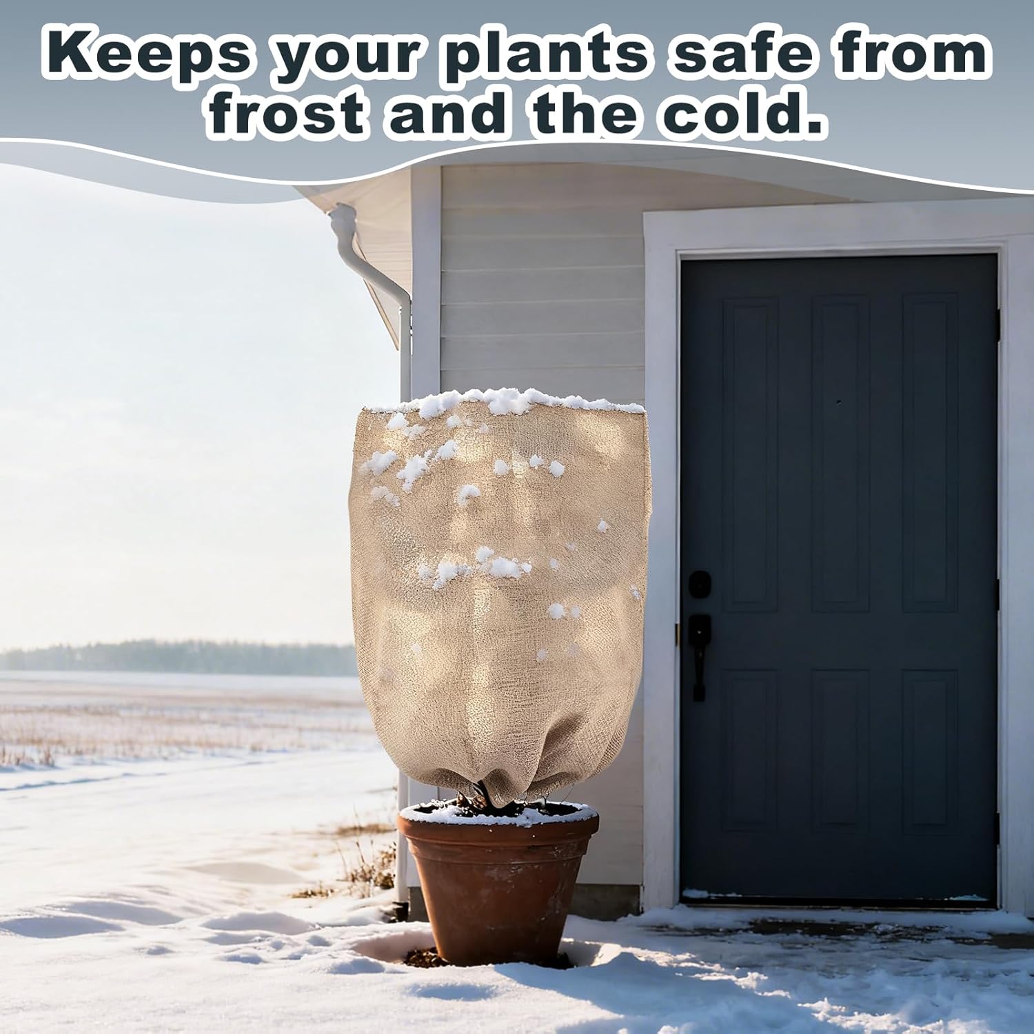 ANPHSIN urlap Plant Covers Freeze Protection for Patio Winterizing - 40×47 Large Winter Frost Protector with Drawstring, Reusable Tree Freeze Blanket for Garden Bushes