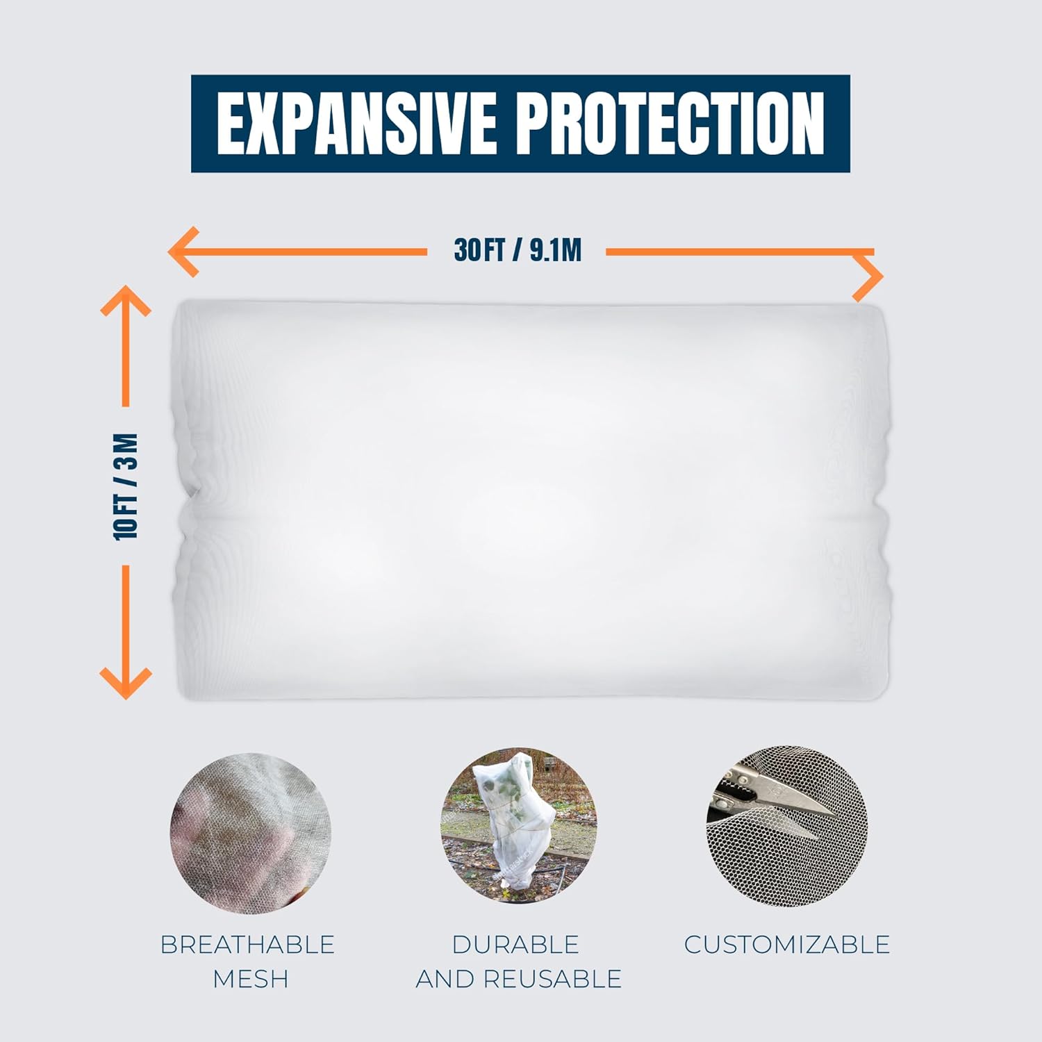 MEKKAPRO Frost Blankets for Outdoor Plants, Customizable Plant Covers Freeze Protection, UV Resistant Frost Cloths for Outdoor Plants, 30gsm, Durable Garden  Plant Covers for Winter, 10 x 30 ft