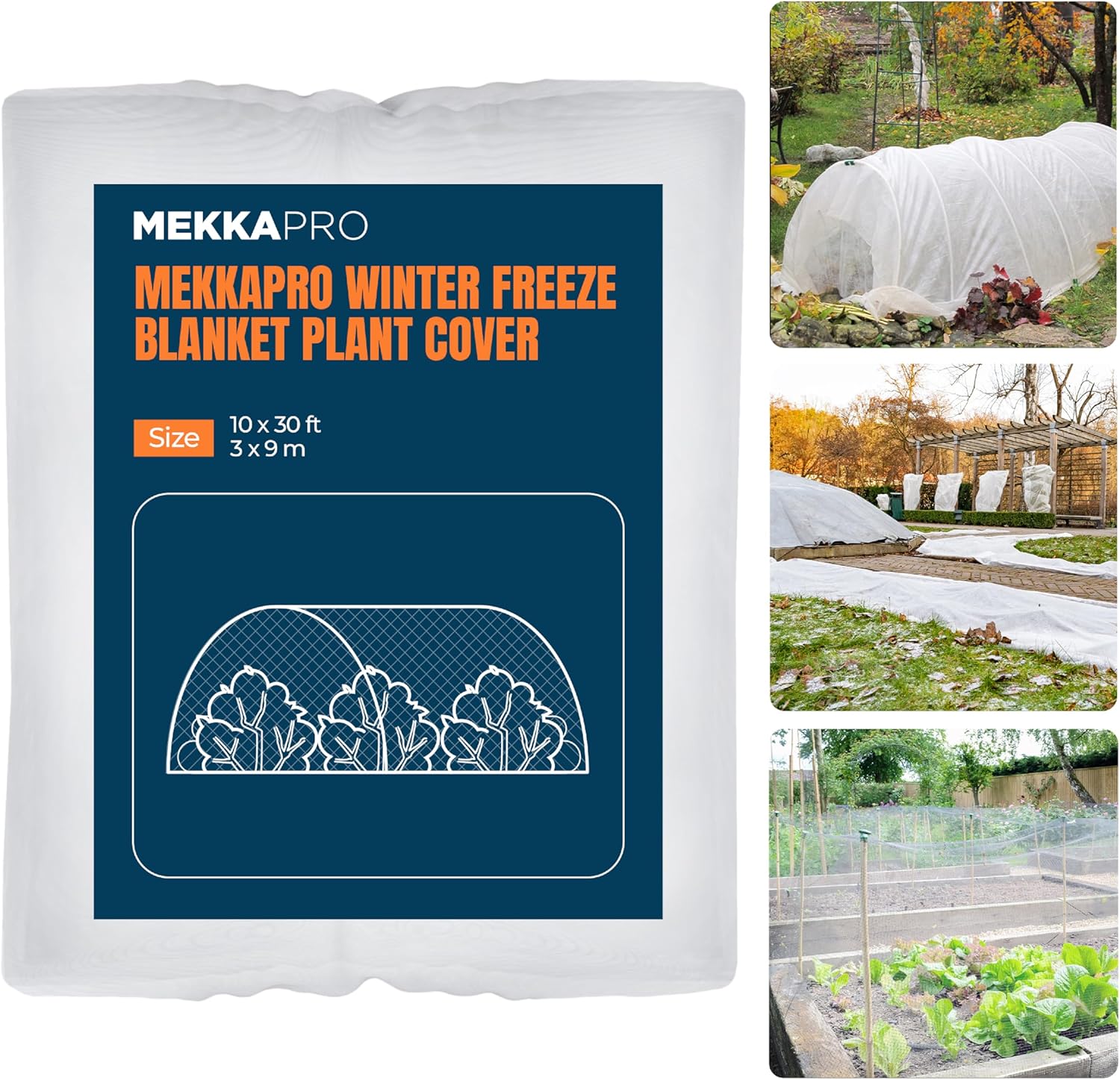 MEKKAPRO Frost Blankets for Outdoor Plants, Customizable Plant Covers Freeze Protection, UV Resistant Frost Cloths for Outdoor Plants, 30gsm, Durable Garden  Plant Covers for Winter, 10 x 30 ft