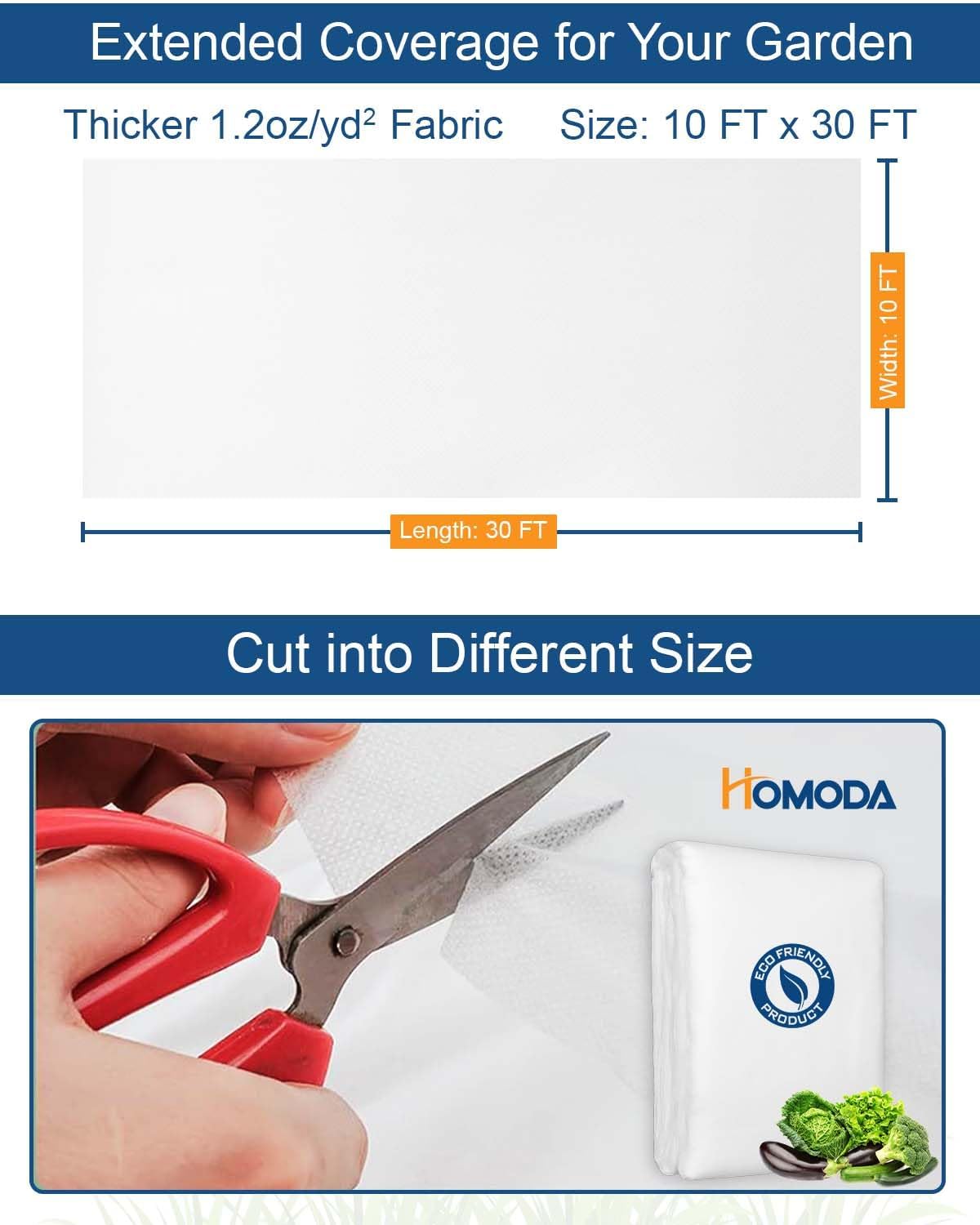 Plant Covers Freeze Protection, 10 ft x 30 ft 1.2oz Frost Blankets for Outdoor Plants in Winter, Floating Row Cover for Vegetable Garden, Frost Cloth Plant Freeze Protection