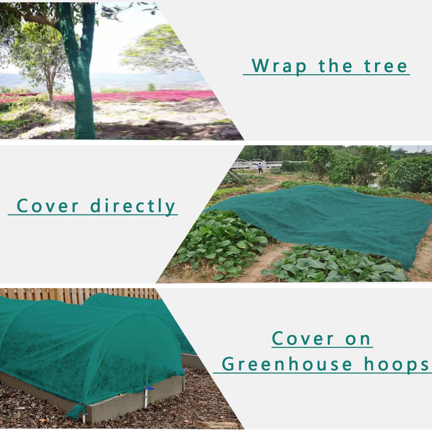 Plant Covers Freeze Protection Green 33FT x 10FT Floating Row Cover Garden Fabric Vegetable Shade Cloth for Greenhouse, Outdoor Plant Cover for Winter Frost Blanket/Sun Pest Protection Wraps