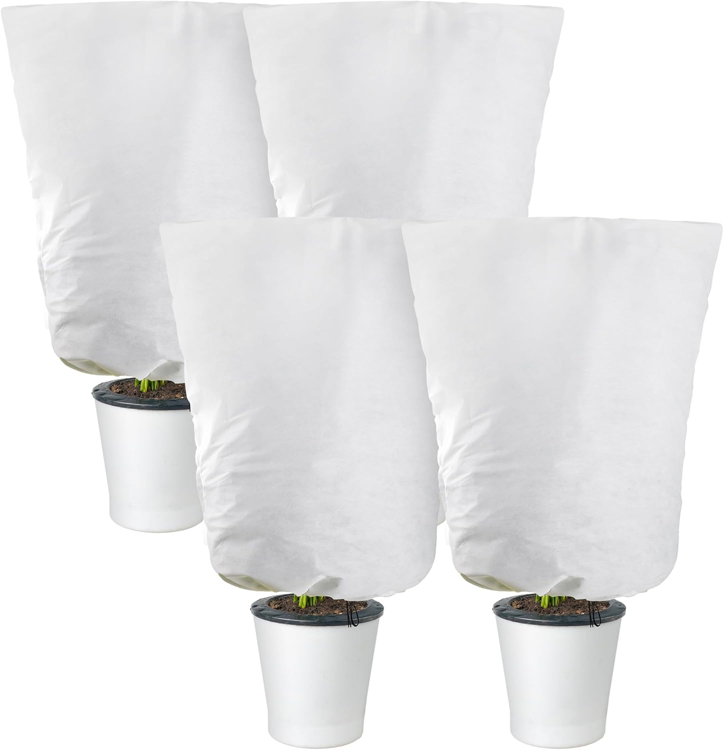 Alpurple 4 Packs Winter Drawstring Plant Covers-23.6 x 31.5 Inch Warm Plant Protection Cover Bags, Frost Cloth Blanket Protecting Fruit Tree Potted Plants from Freezing Animals Eating Alpurple 4 Packs Winter Drawstring Plant Covers-23.6 x 31.5 Inch Warm Plant Protection Cover Bags, Frost Cloth Blanket Protecting Fruit Tree Potted Plants from Freezing Animals Eating