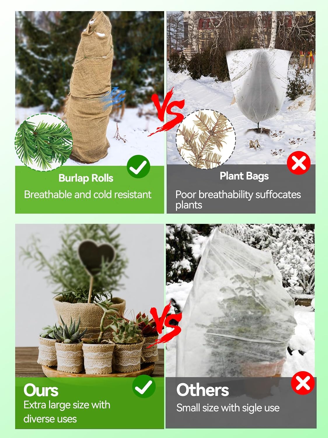 ANPHSIN 15ftx40in Natural Burlap Plant Covers Freeze Protection - Winter Frost Blankets Cloth Fabric Roll for Outdoor Bushes Trees Potted Plants Cold Weather ANPHSIN 15ftx40in Natural Burlap Plant Covers Freeze Protection - Winter Frost Blankets Cloth Fabric Roll for Outdoor Bushes Trees Potted Plants Cold Weather
