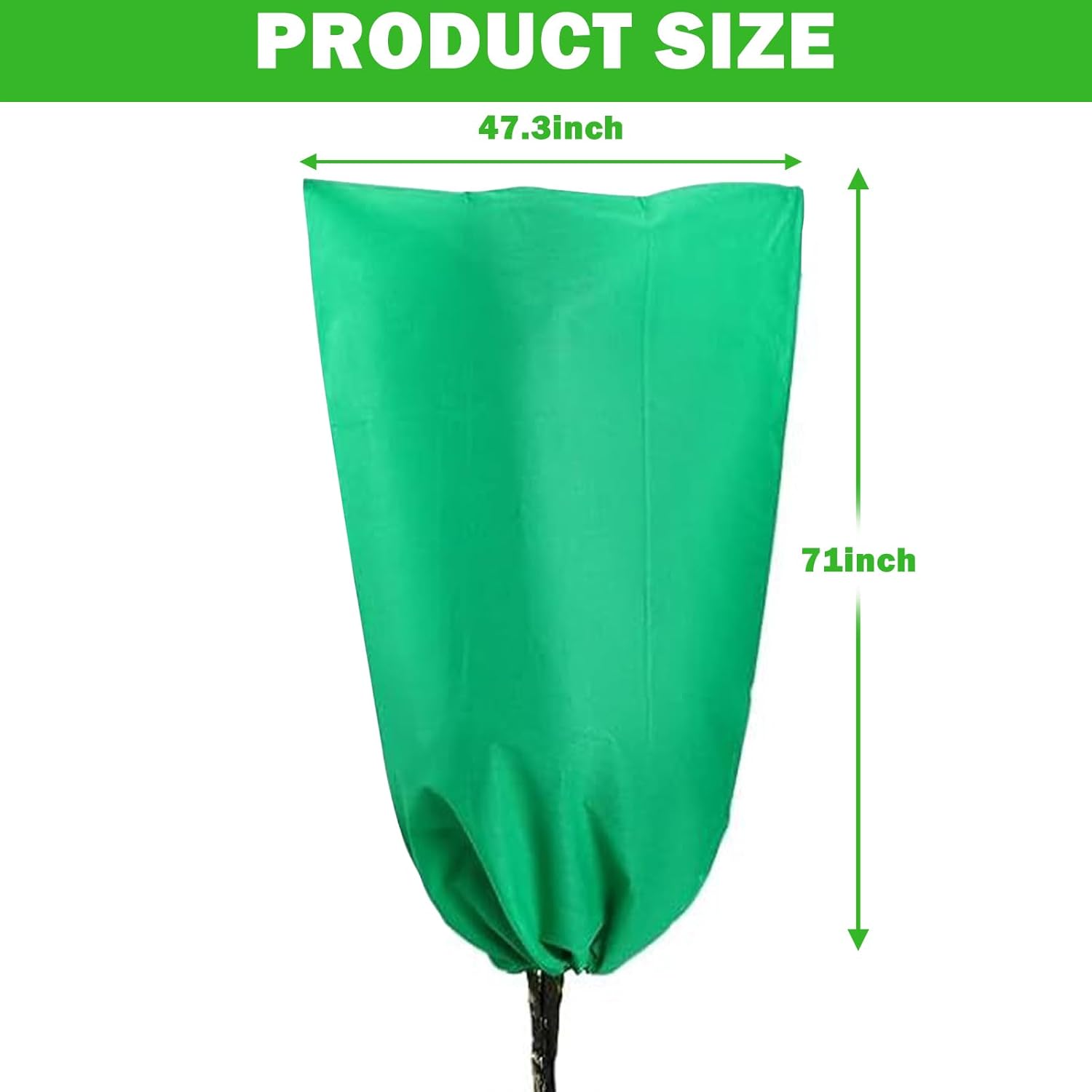 Plant Covers Freeze Protection, 2 Pack 47.3×71 Frost Cloth with Zipper Drawstring, Shrub Covers for Winter, Tree Covers Freeze Protection, Frost Blankets for Outdoor Plants Tree Potted, Green