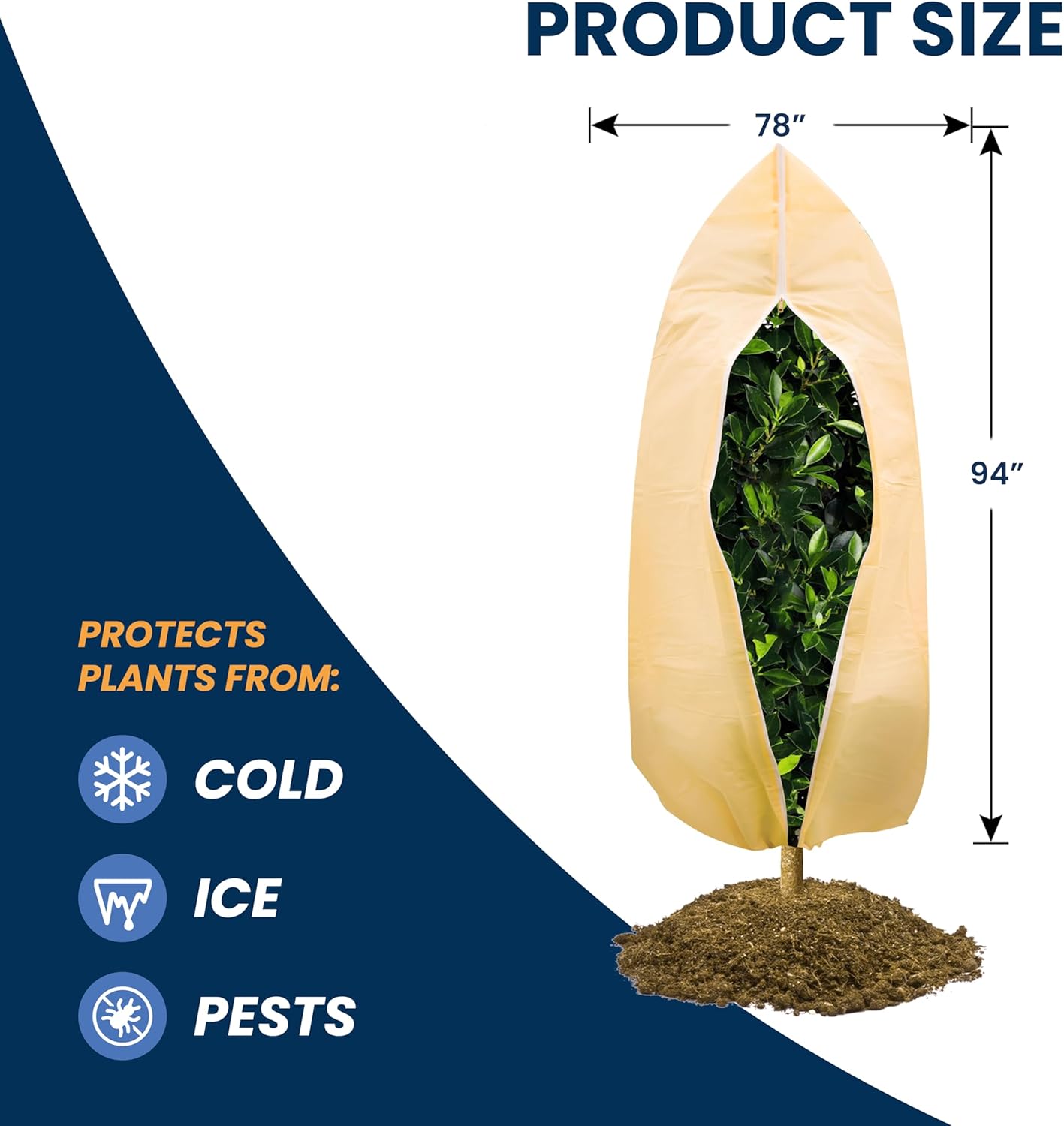 SCRUBIT Plant Covers Freeze Protection, 60 x 70 in. Frost Cloths for Outdoor Plants Fruit Trees Shrubs with Zipper and Drawstring, Thick Winter Plant Covers - 2 Pack Tree Frost Blankets SCRUBIT Plant Covers Freeze Protection, 60 x 70 in. Frost Cloths for Outdoor Plants Fruit Trees Shrubs with Zipper and Drawstring, Thick Winter Plant Covers - 2 Pack Tree Frost Blankets