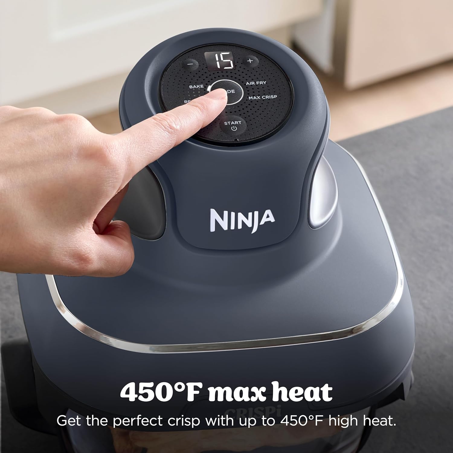 Ninja Crispi 4-in-1 Glass Air Fryer | 450°F | Non-Toxic | 4QT  6-Cup Glass Containers w/Lids | Microwave, Freezer, Dishwasher Safe | Max Crisp, Air Fry, Bake, Recrisp | Cyberspace Gray, FN101GY
