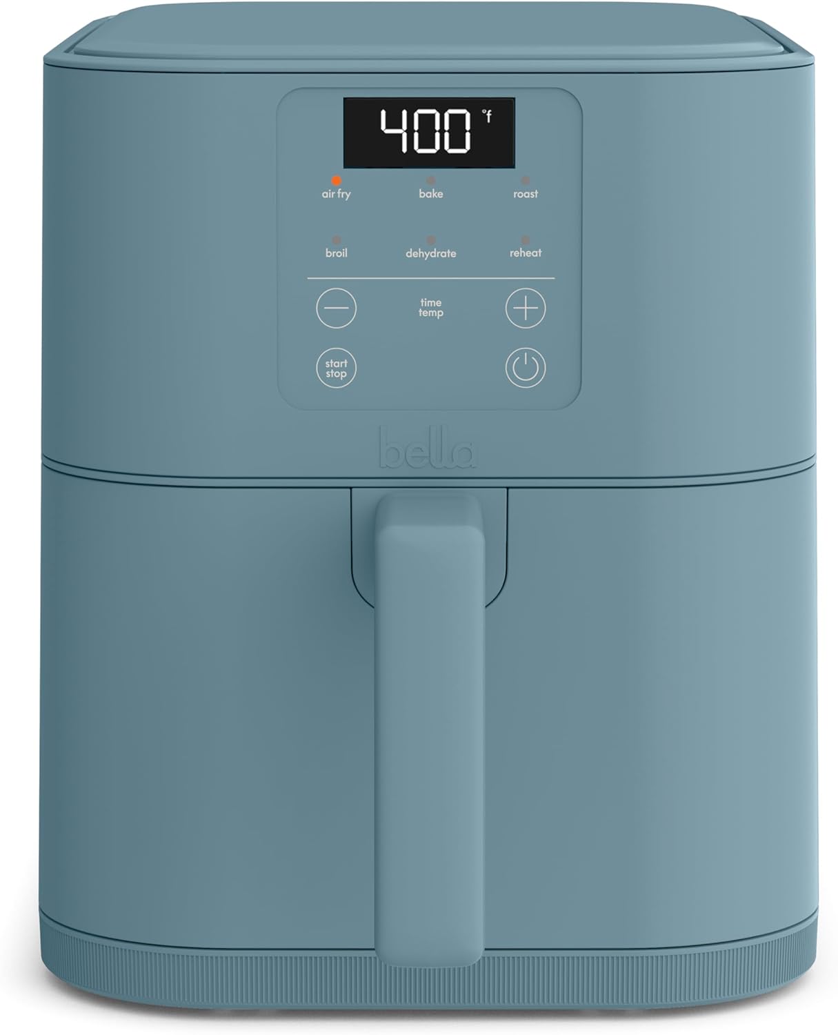 bella 4Qt Slim Air Fryer, Fits-anywhere™ Kitchenware, EverGood™ Ceramic Nonstick Coating, Adjustable Temperature, 6 Preset Cooking Options, 60 Min Auto Shutoff w Audible Tone, 3.3lb Capacity, Oatmilk