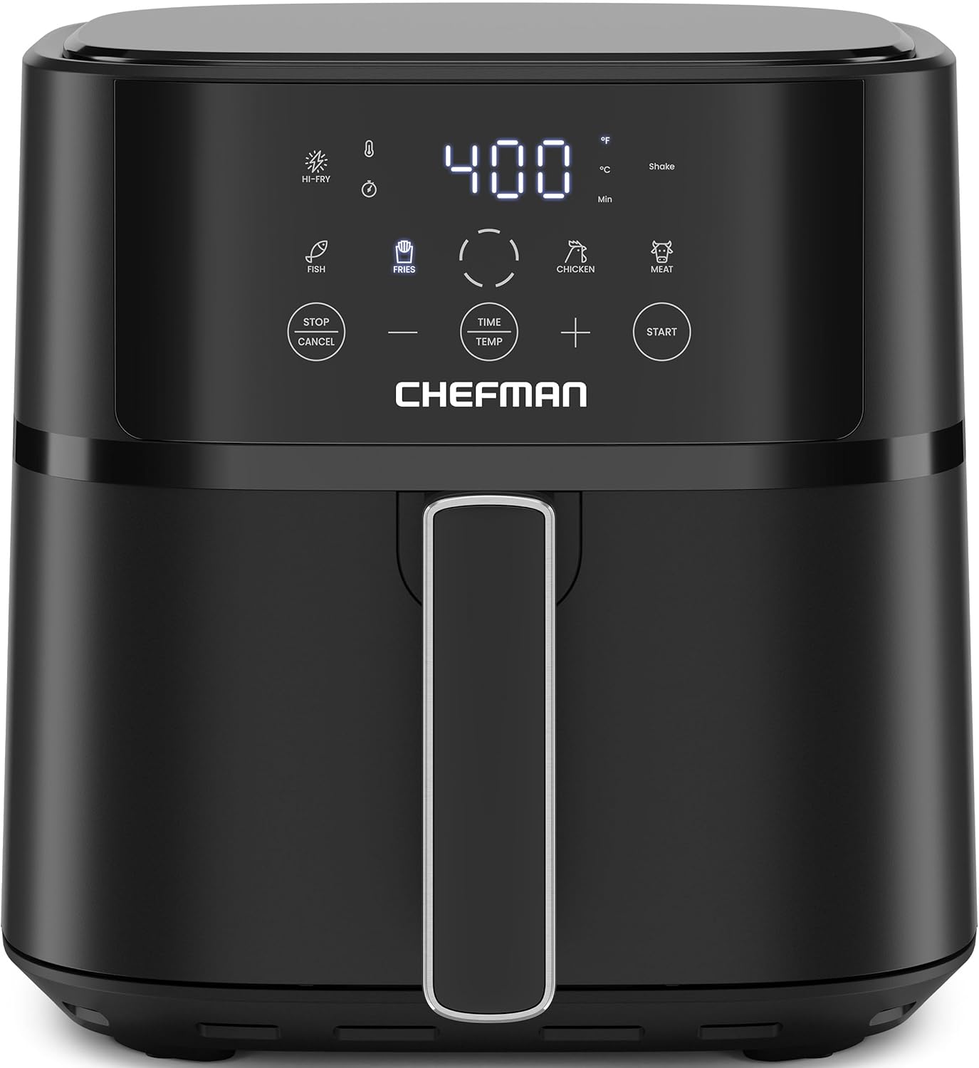 Chefman Air Fryer – 6 QT Compact Airfryer for Quick  Easy Meals, Features Hi-Fry Technology for Extra Crisp, Easy-View Window, Touch Controls with 4 Presets, Nonstick  Dishwasher Safe Basket - Black