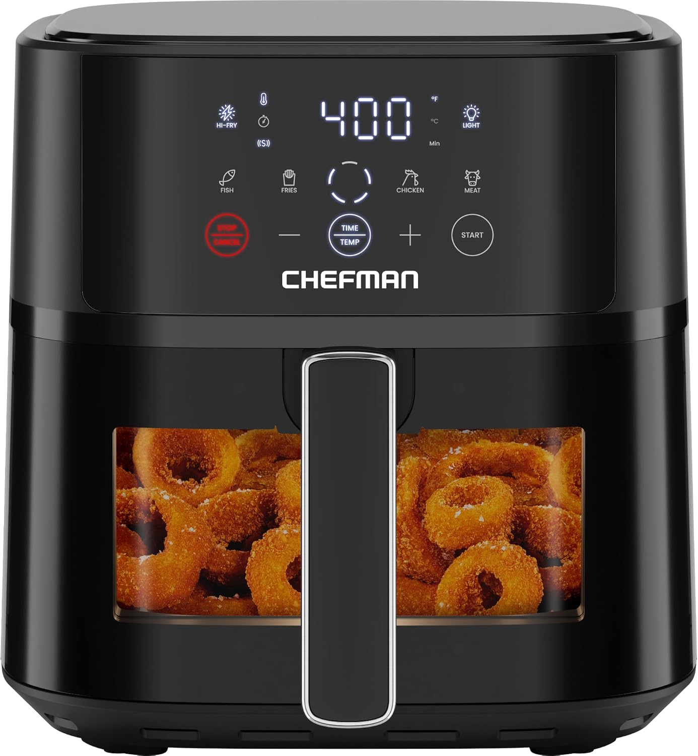 Chefman Air Fryer – 6 QT Compact Airfryer for Quick  Easy Meals, Features Hi-Fry Technology for Extra Crisp, Easy-View Window, Touch Controls with 4 Presets, Nonstick  Dishwasher Safe Basket - Black