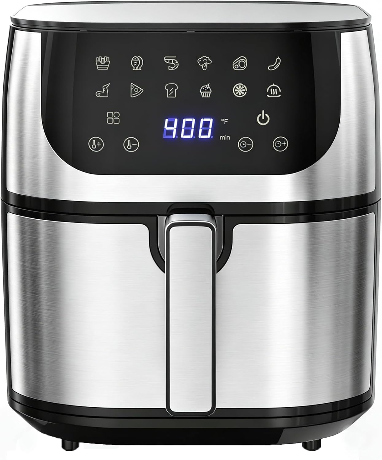 Simple Deluxe 12-in-1 Air Fryer 6.34 Qt, Digital Preset Airfryer with Visible Window, Nonstick and Dishwasher-Safe Basket, Air Fry, Roast, Bake, Dehydrate, Fries, 1700W, Gary
