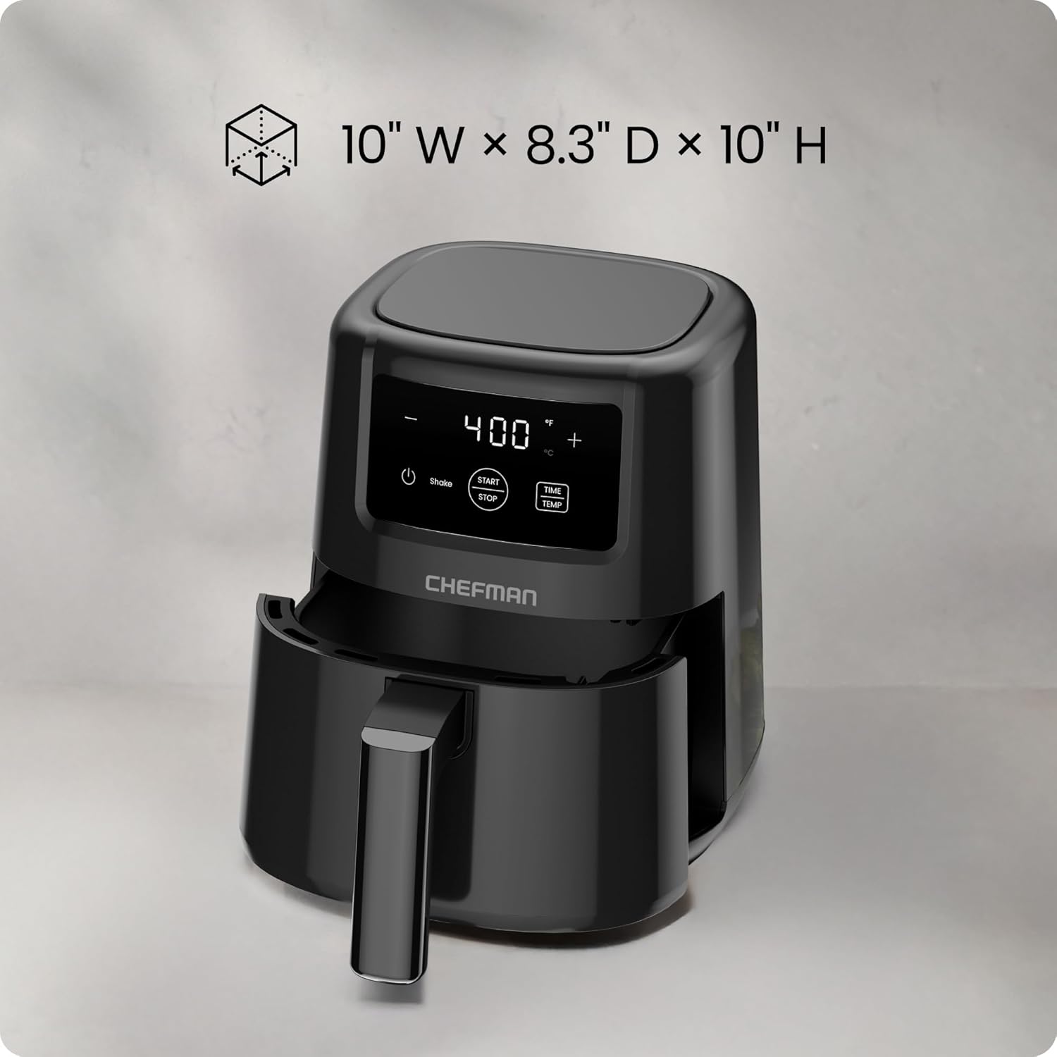 CHEFMAN 2 Qt Mini Air Fryer – Digital Space-Saving Compact Air Fryer with Nonstick and Dishwasher Safe Basket, Quick  Easy Meals in Minutes, Features Digital Timer and Shake Reminder – Black