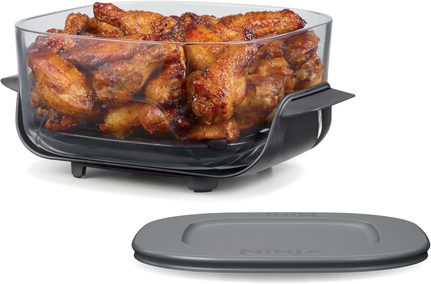 Ninja 4-QT CleanCrisp™ Glassware Container with Storage lid, Compatible with Ninja Crispi Portable Cooking System, Microwave, Freezer  Dishwasher Safe, PFAS  PTFE Free Glass, XSKSFN4QT