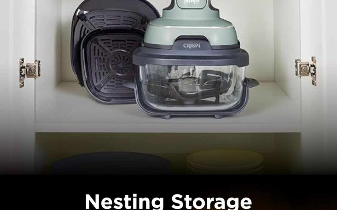 Ninja Crispi 4-in-1 Portable Glass Air Fryer, Sage Green